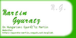 martin gyuratz business card